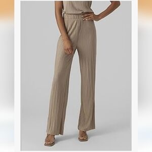 Vero Moda New VMCIRA HW Wide Pant JRS XXL Brown/Silver Mink